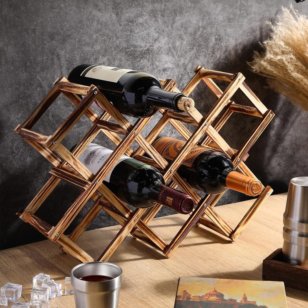 Wooden Wine Rack Display Shelf Stand for Home Bar Storage Wine Bottle Holder view 10