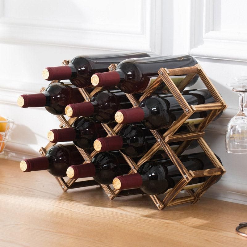 Wooden Wine Rack Display Shelf Stand for Home Bar Storage Wine Bottle Holder view 12