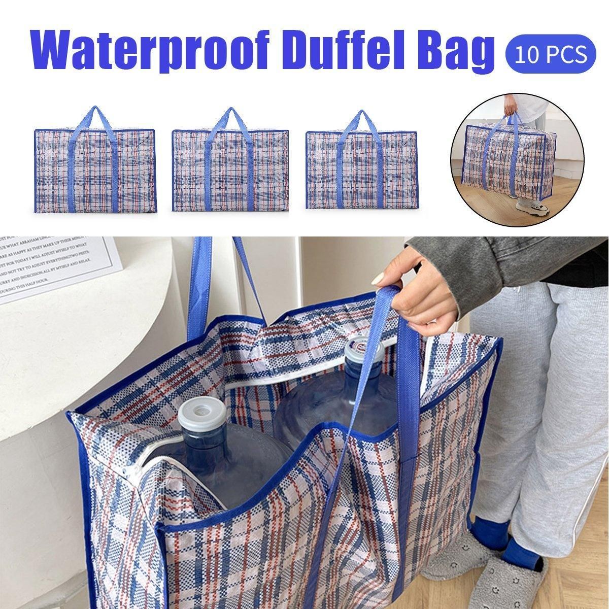 10PCS Large Waterproof Moving Packing Bags Woven Storage Luggage Quilt Bags view 2