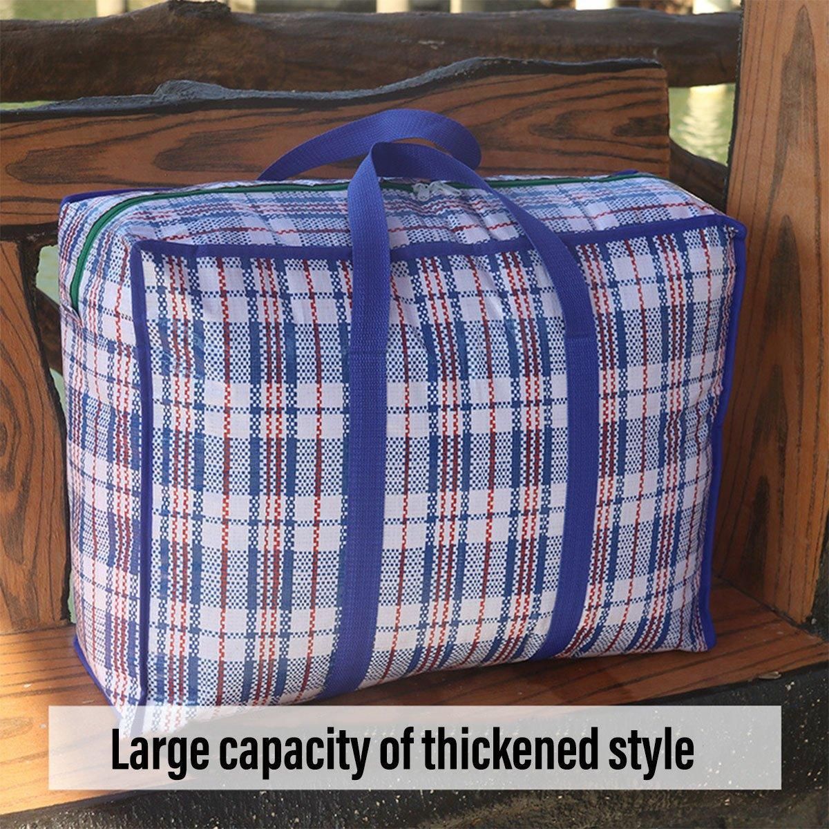 10PCS Large Waterproof Moving Packing Bags Woven Storage Luggage Quilt Bags view 5