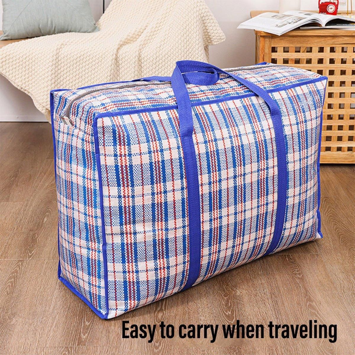 10PCS Large Waterproof Moving Packing Bags Woven Storage Luggage Quilt Bags view 7