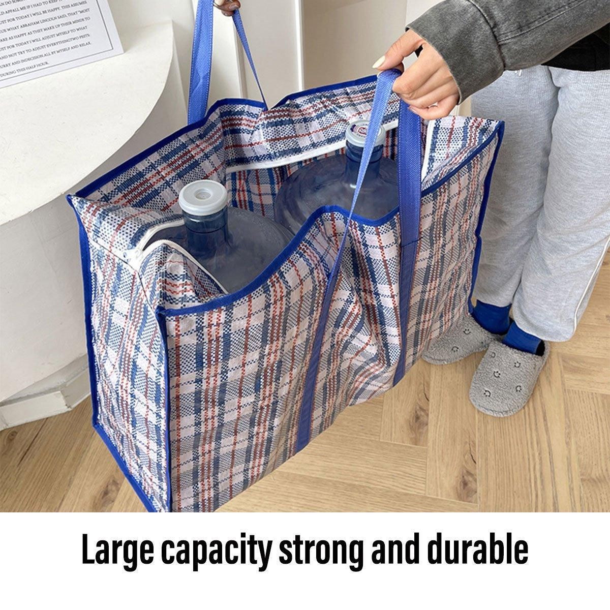 10PCS Large Waterproof Moving Packing Bags Woven Storage Luggage Quilt Bags view 8
