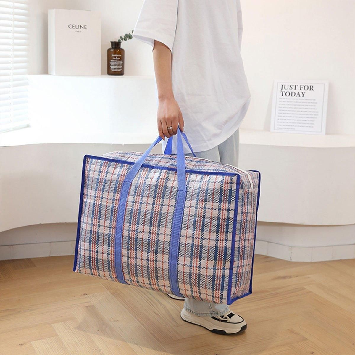 10PCS Large Waterproof Moving Packing Bags Woven Storage Luggage Quilt Bags view 13
