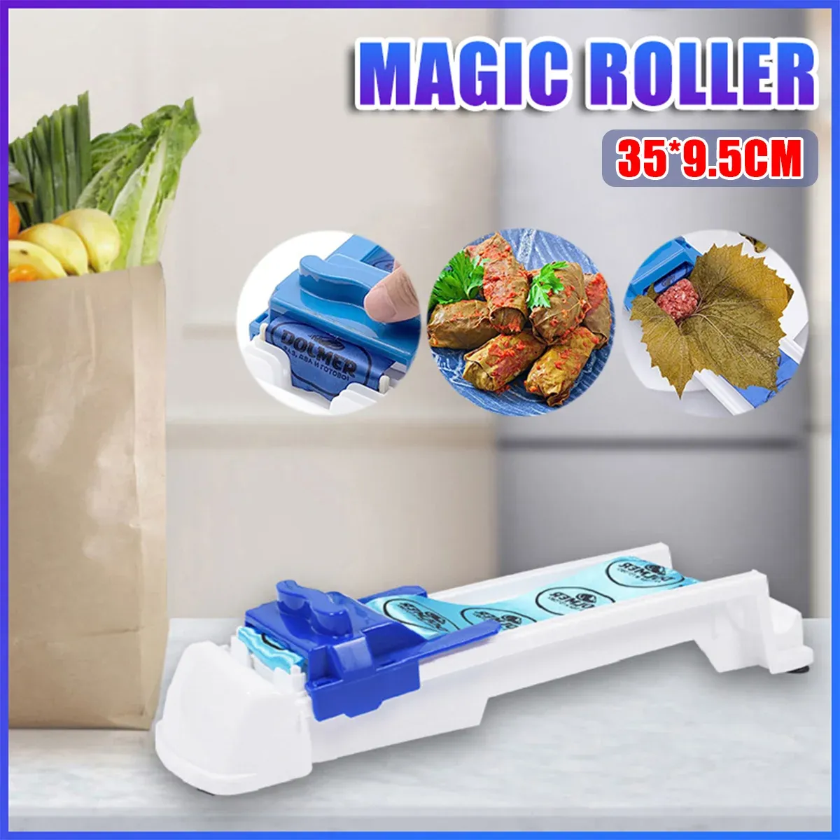 Manual Sushi Meat Roll Maker Kitchen Vegetable Grape Leaf Rolling Tool view 12