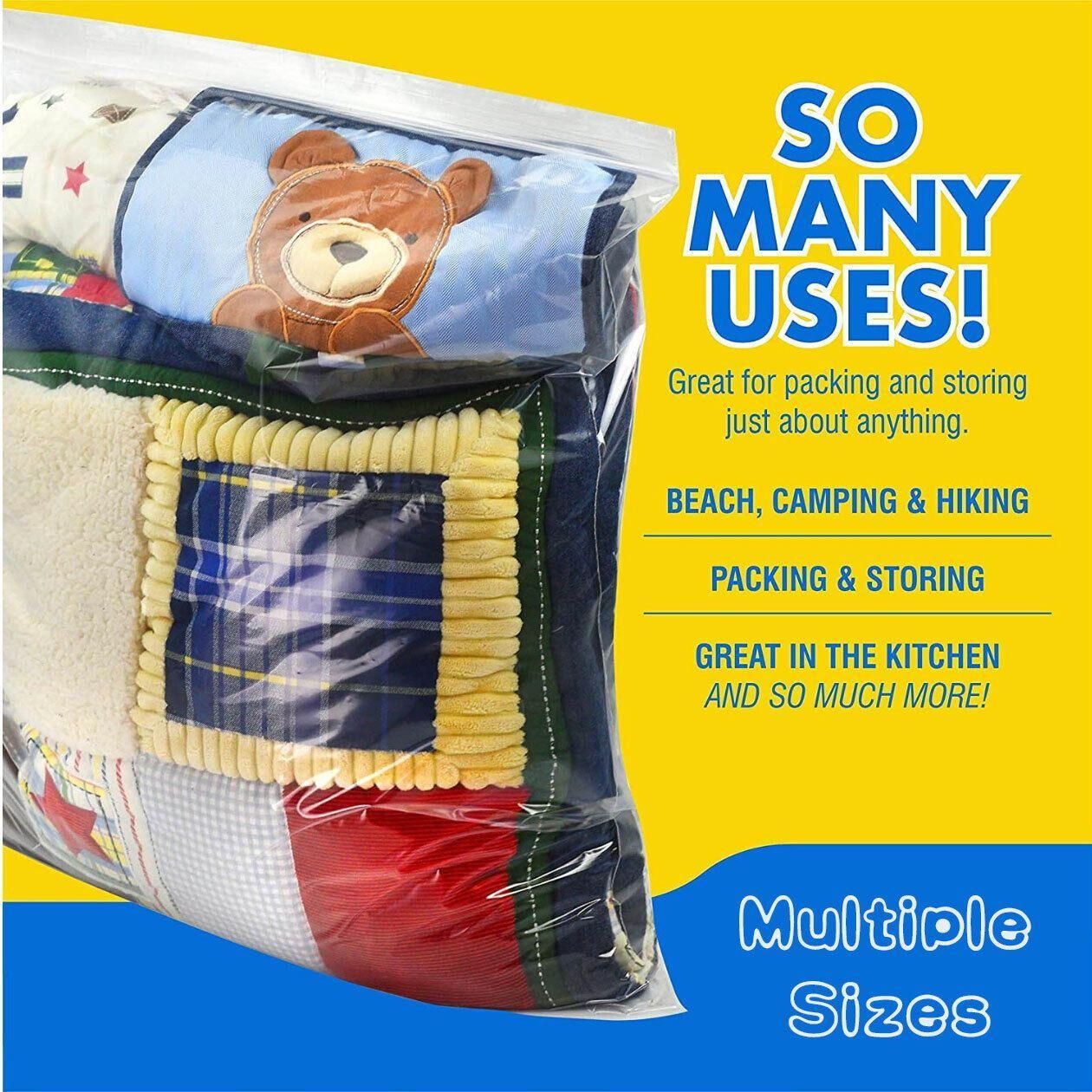 10/100PCS Thick Resealable Ziplock Bags in 12 Sizes Zip Lock Plastic Bags view 5