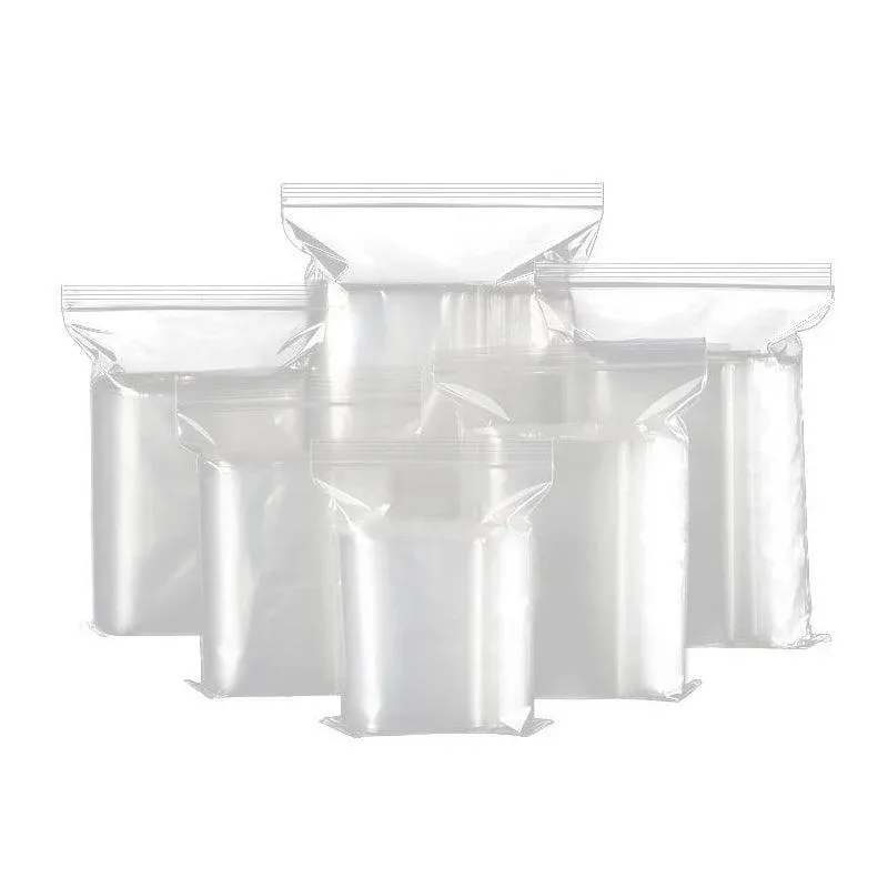 10/100PCS Thick Resealable Ziplock Bags in 12 Sizes Zip Lock Plastic Bags view 3