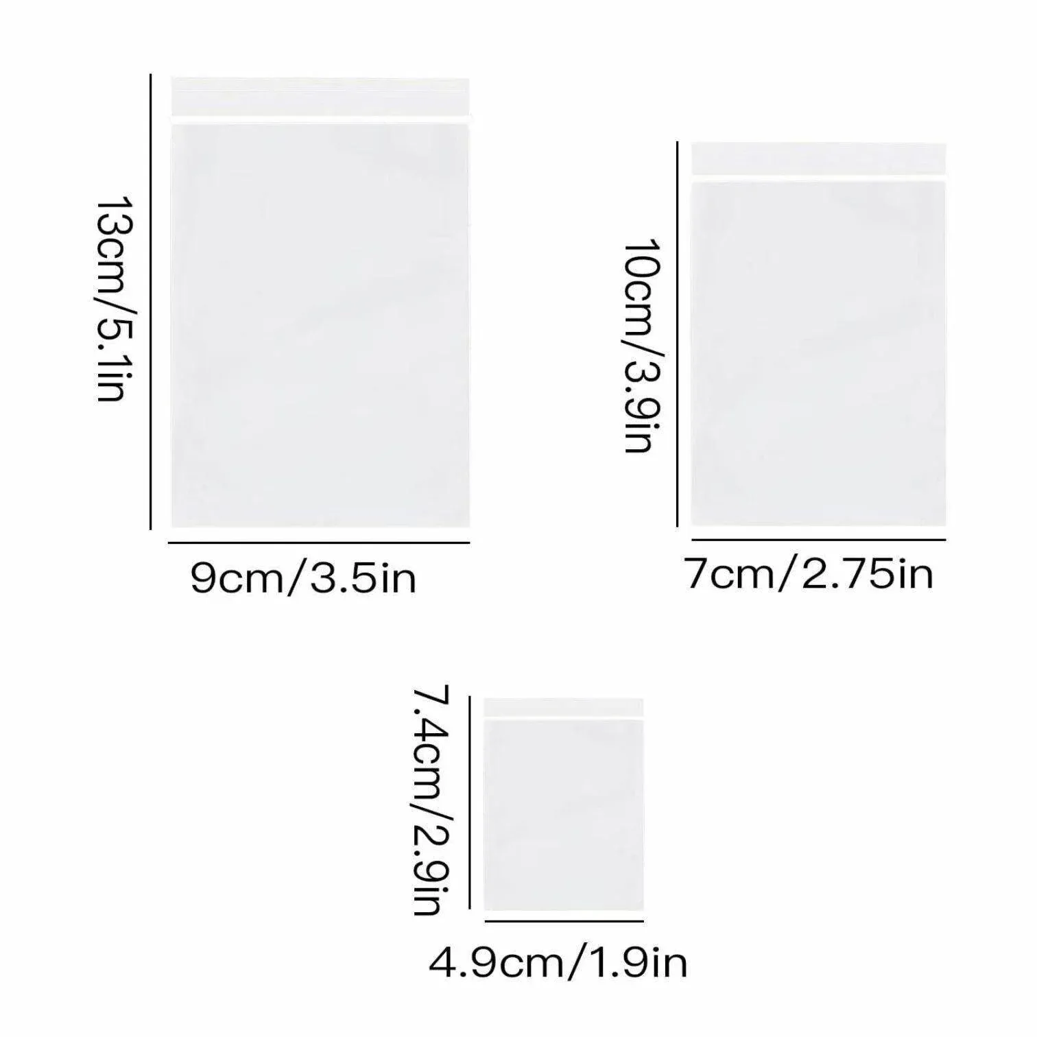 10/100PCS Thick Resealable Ziplock Bags in 12 Sizes Zip Lock Plastic Bags view 10