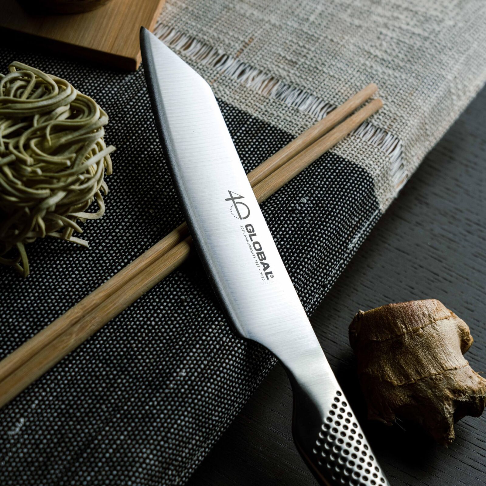 Global 40th Anniversary Kiritsuke Knife 15cm in Stainless Steel view 10