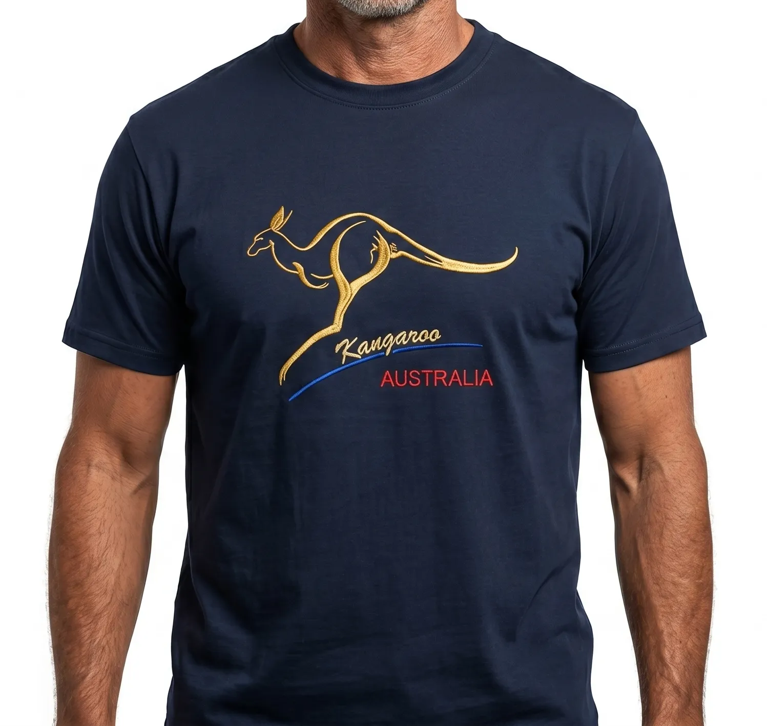 Adult Australian Kangaroo T Shirt Australia Day 100% Cotton Souvenir Tee Top view 2
