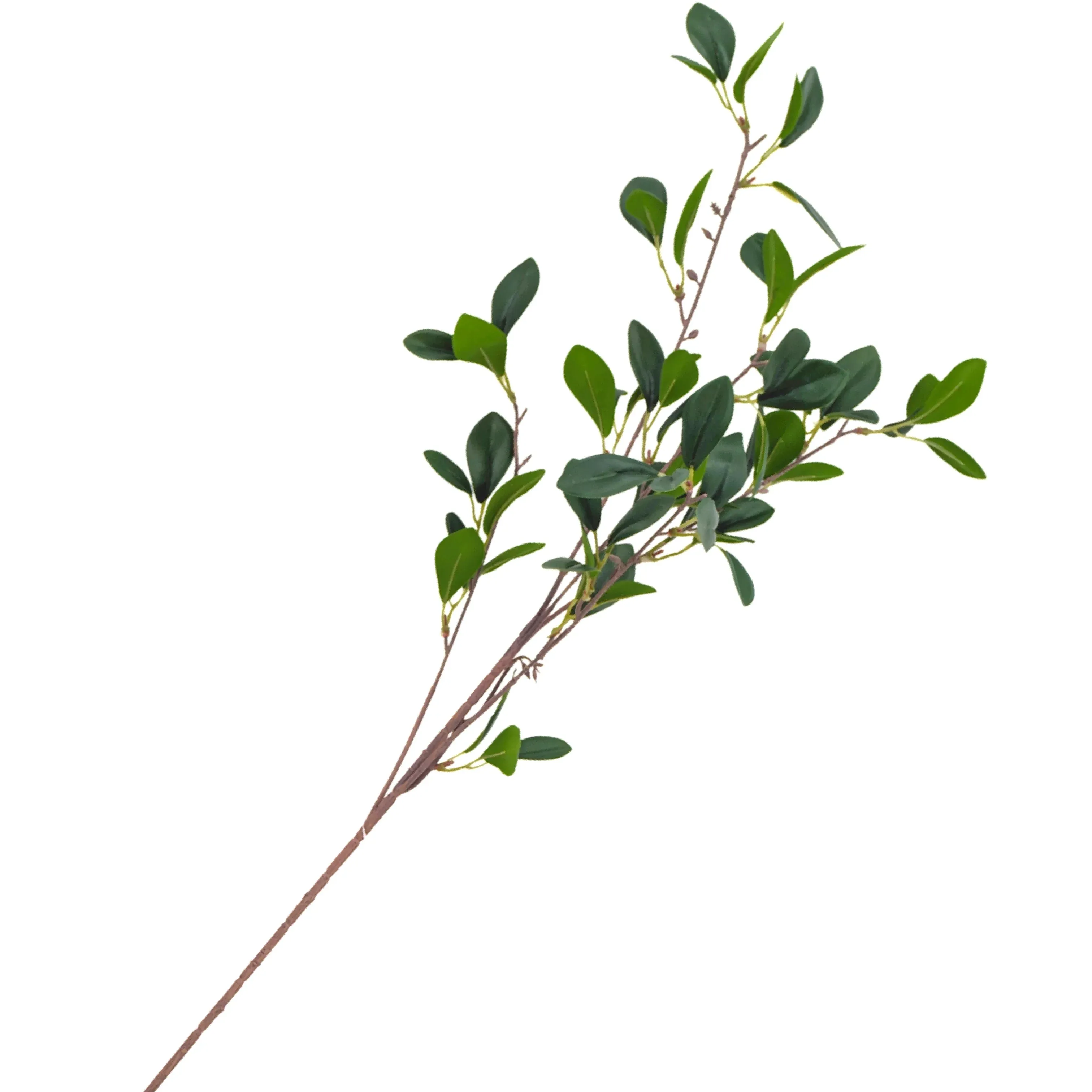 bulk 24 Artificial Milan Leaves Stem 5 Branches 90cm