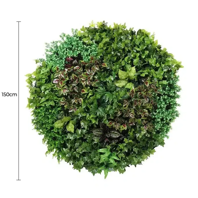Artificial Green Wall Disc Art 150cm Dense Green Sensation (Onyx Black) view 2