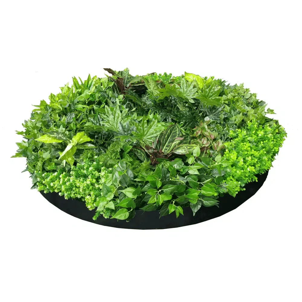 Artificial Green Wall Disc Art 150cm Dense Green Sensation (Onyx Black) view 3