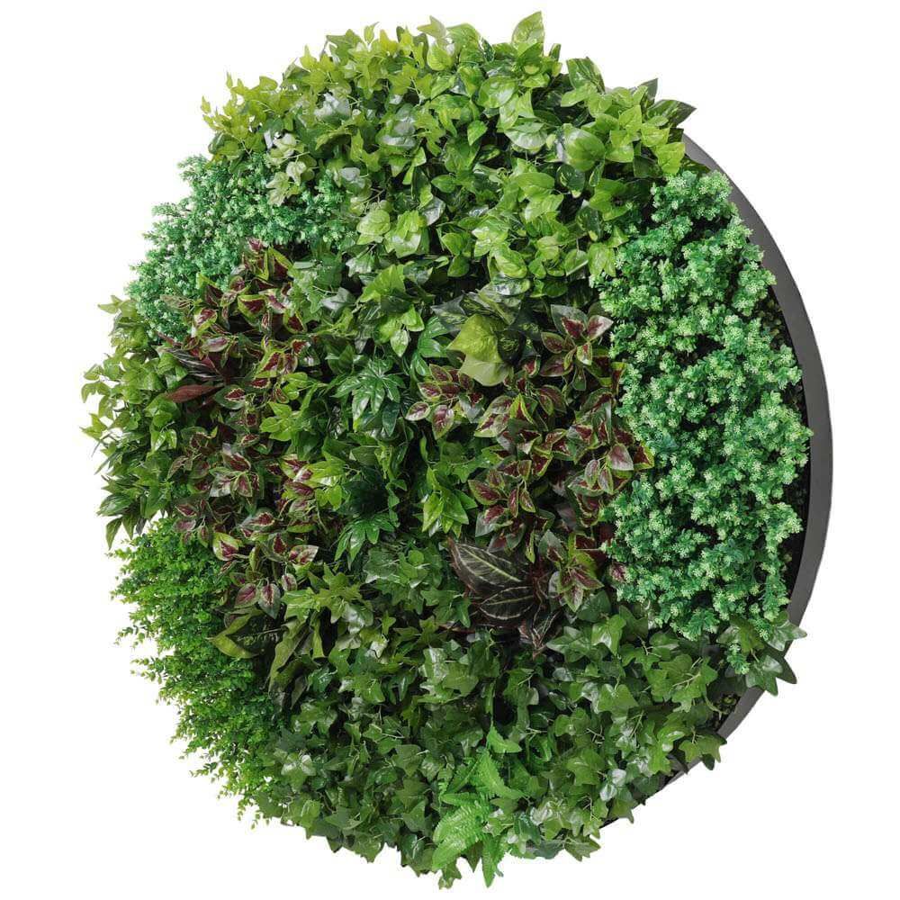 Artificial Green Wall Disc Art 150cm Dense Green Sensation (Onyx Black) view 4