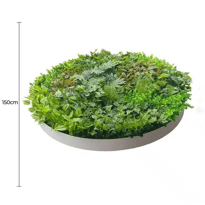 Artificial Green Wall Disc Art 150cm Dense Green Sensation (Fresh White) view 2