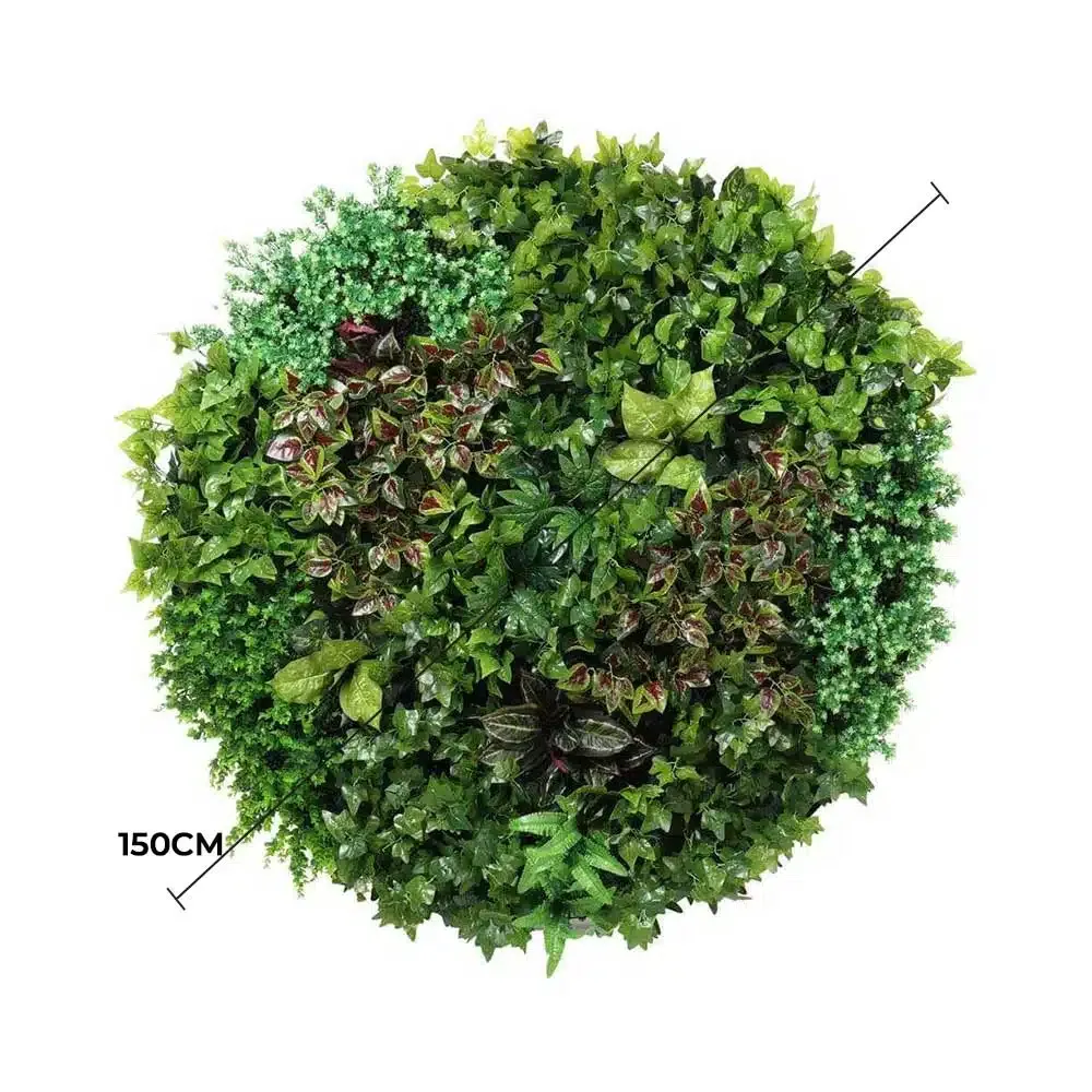 Artificial Green Wall Disc Art 150cm Dense Green Sensation (Fresh White) view 3