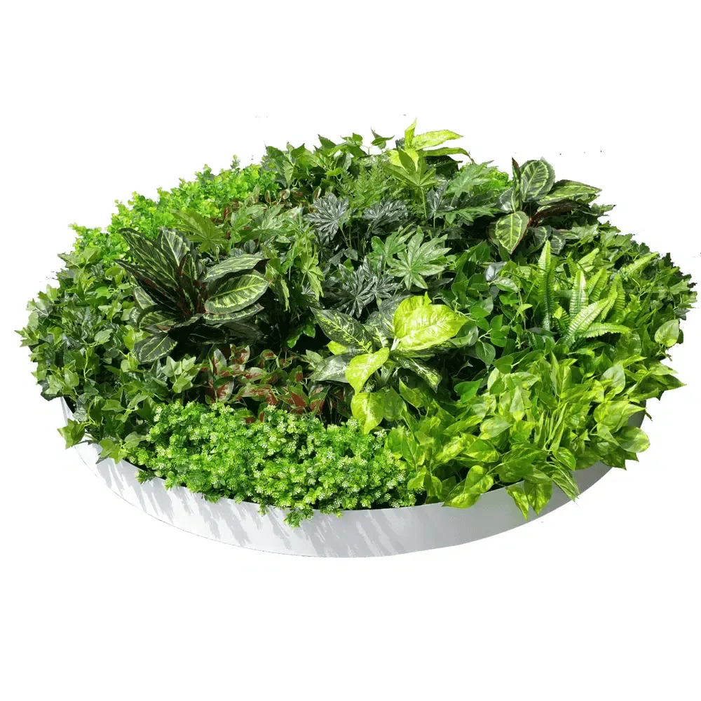 Artificial Green Wall Disc Art 150cm Dense Green Sensation (Fresh White) view 4