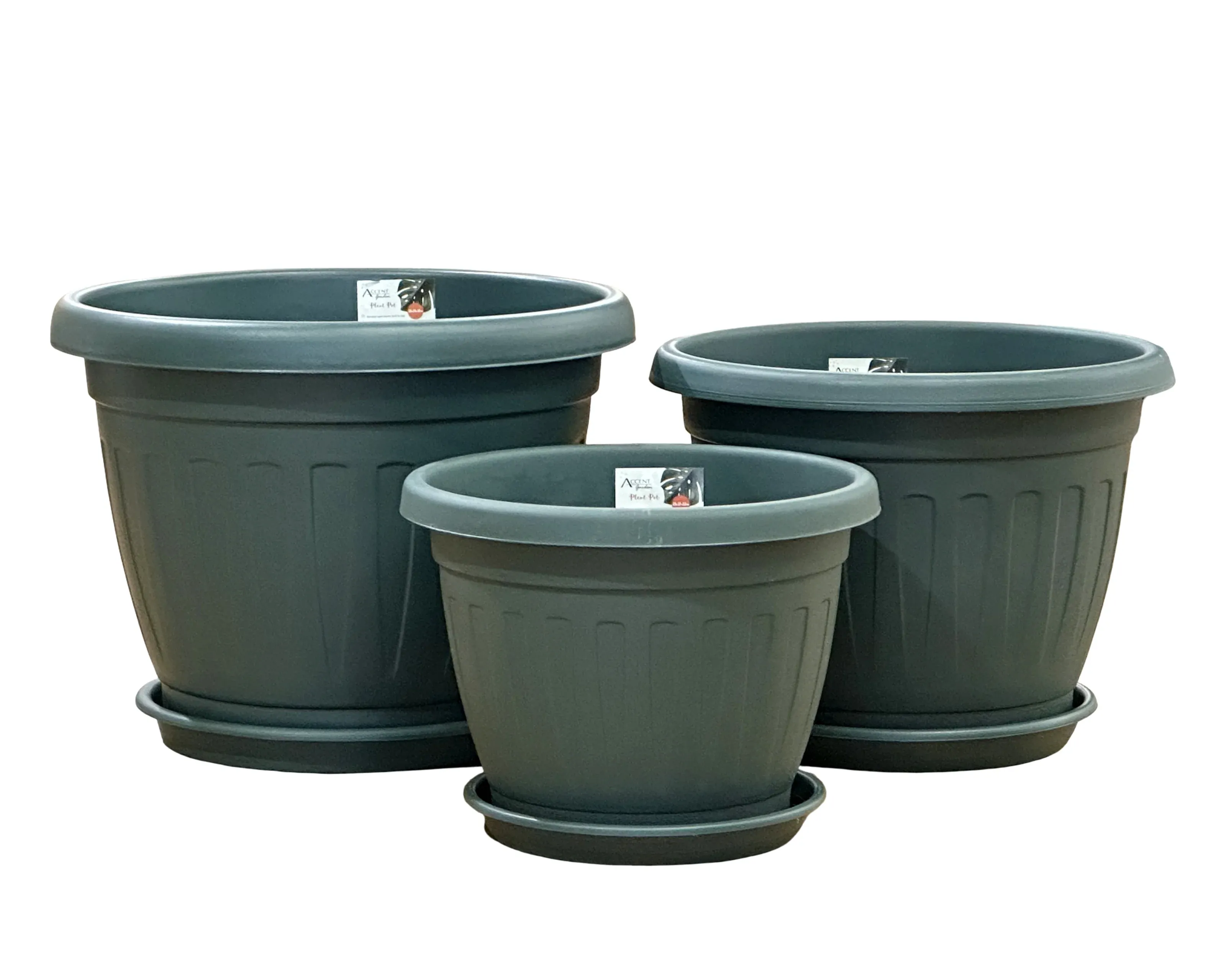bulk 15 Garden Plastic Pot & Saucer Small Size 28x22cm view 2