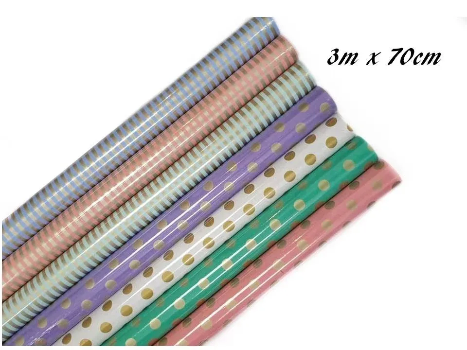 bulk 50 Rolls Polka Gift Wrap 60gsm 300cm