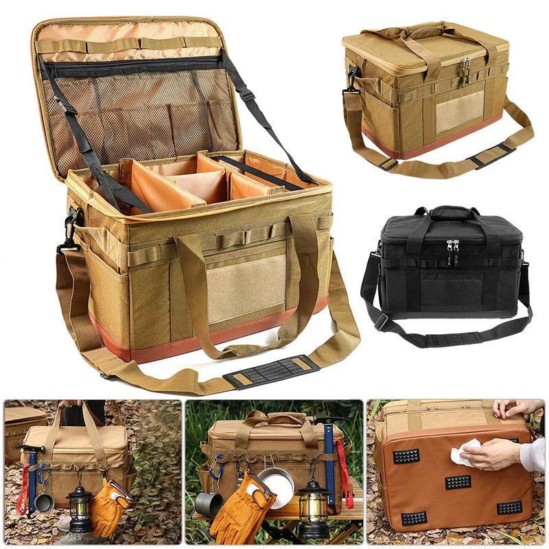 30L Camping Organizer Storage Bag Khaki view 4
