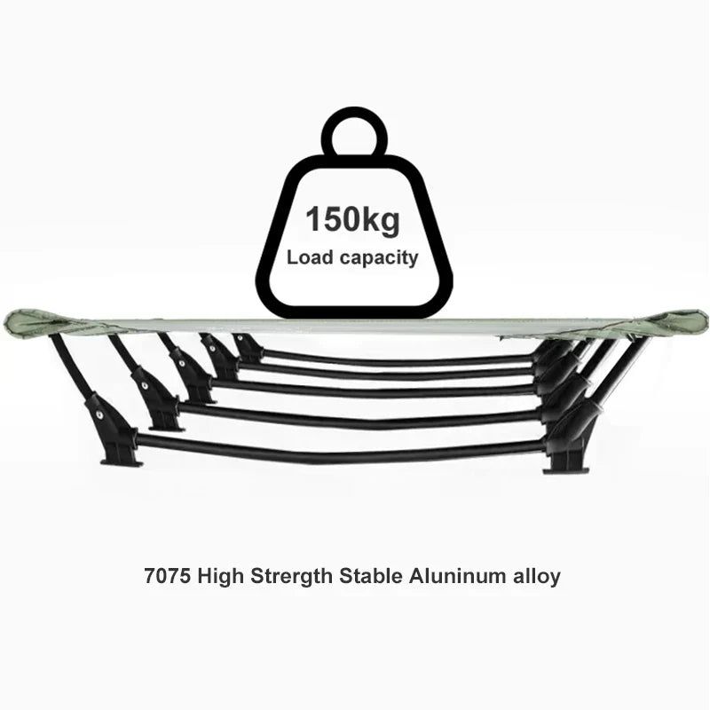 Portable Camping Cot Compact Folding Bed Green view 3