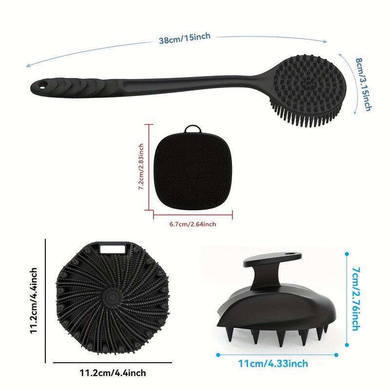 Silicone Bath Brush Set Gentle Exfoliating view 3