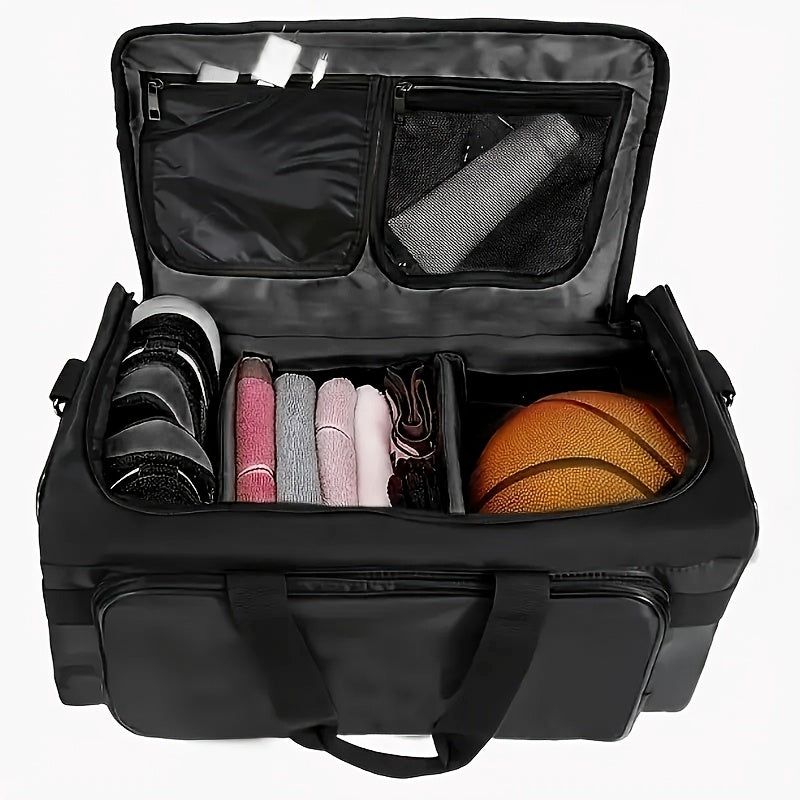 Nylon Duffel Bag with Shoe Compartment view 2