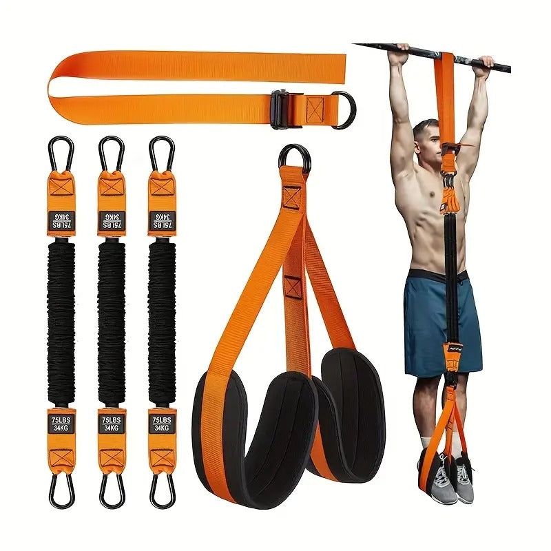 Adjustable Pull-Up Assist Belt with Resistance Band view 2