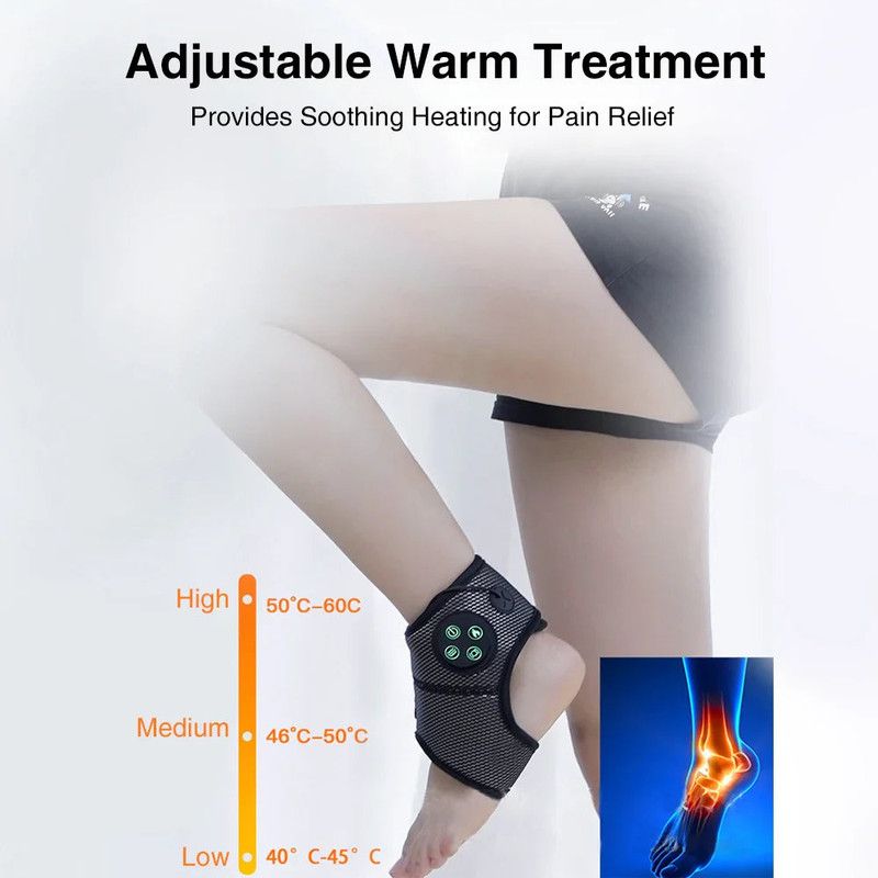 Electric Foot Ankle Massager with Heat Black view 3