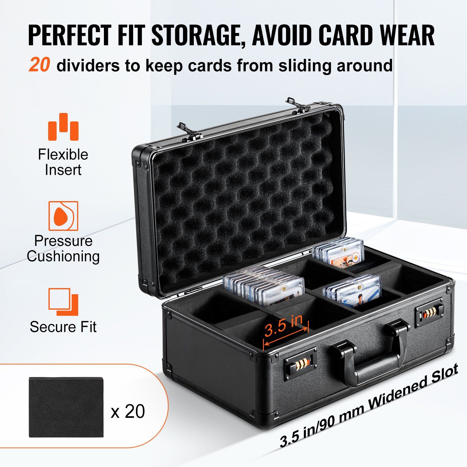 Graded Card Storage Box 4 Slot Coded Lock Carrying Case with Foam Dividers for view 2