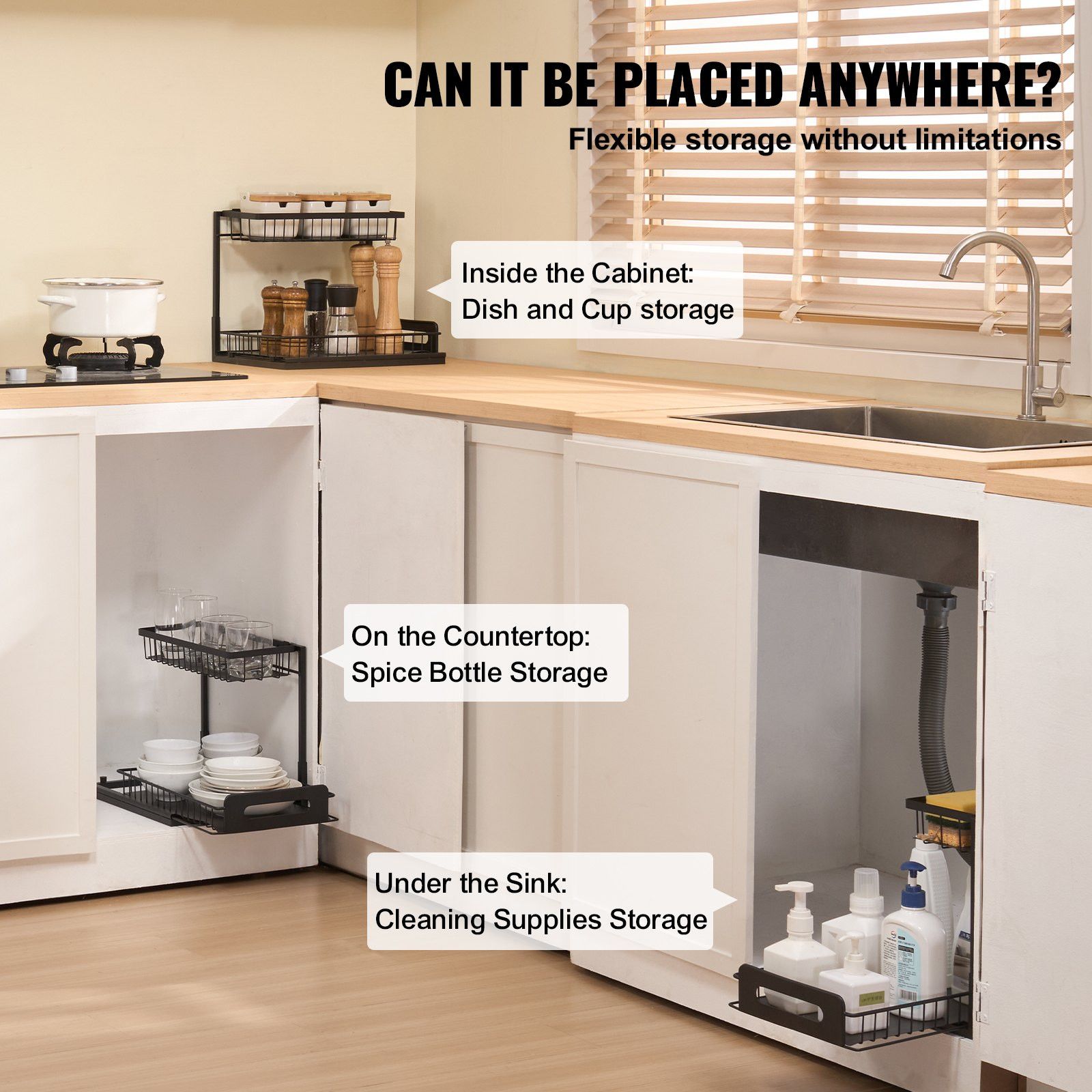 2-Tier Pull Out Cabinet Organizer view 2