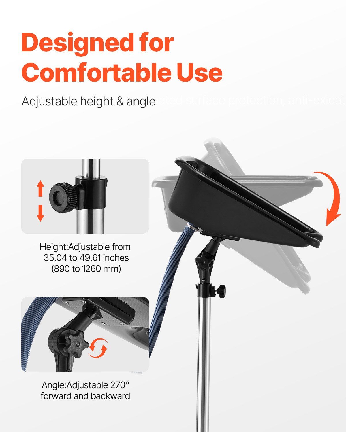 Portable Salon Shampoo Bowl with Adjustable Height & Angle view 3