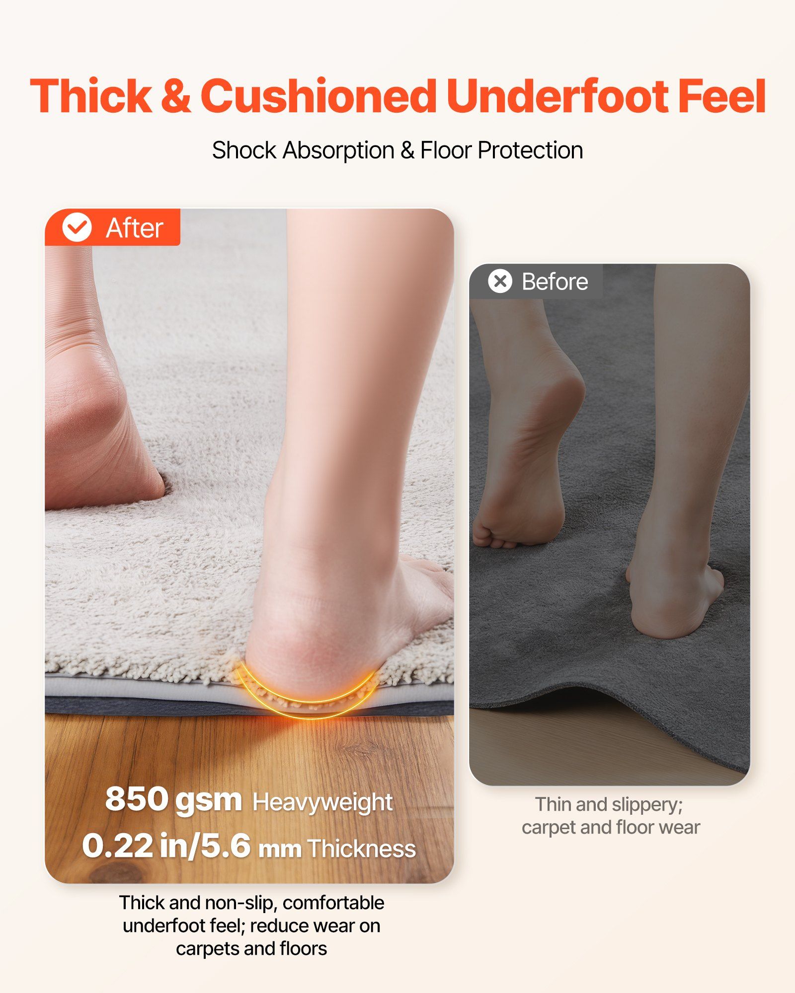 Rug Pad 2.44 x 1.52 m, Non-slip Carpet Area Pad, Finishes, Keeps Carpets in Place view 3