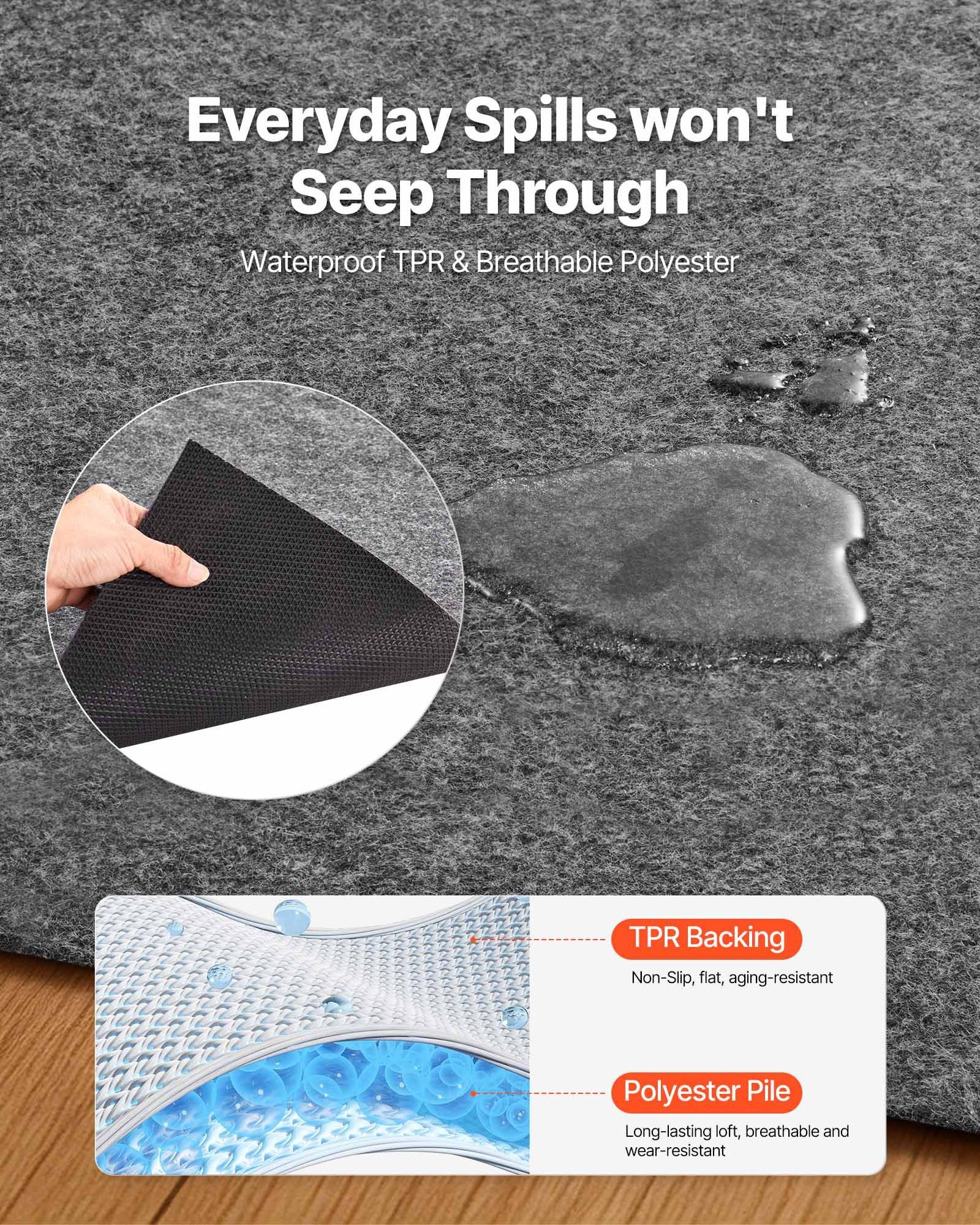 Rug Pad 2.44 x 1.52 m, Non-slip Carpet Area Pad, Finishes, Keeps Carpets in Place view 4
