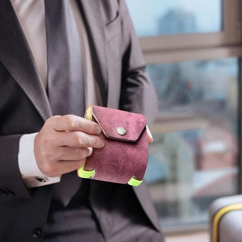 3PCS Green Slim PU Leather Cash Holder and Bill Organizer - Professional Long view 2