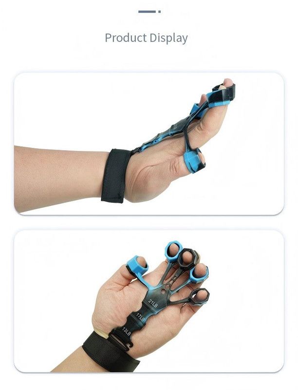 10 pcs Black Finger Exerciser and Hand Strengthener - Adjustable Silicone Grip view 7