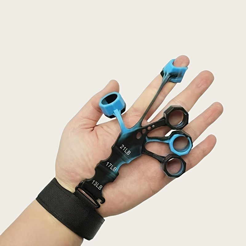 10 pcs Blue Finger Exerciser and Hand Strengthener - Adjustable Silicone Grip view 2
