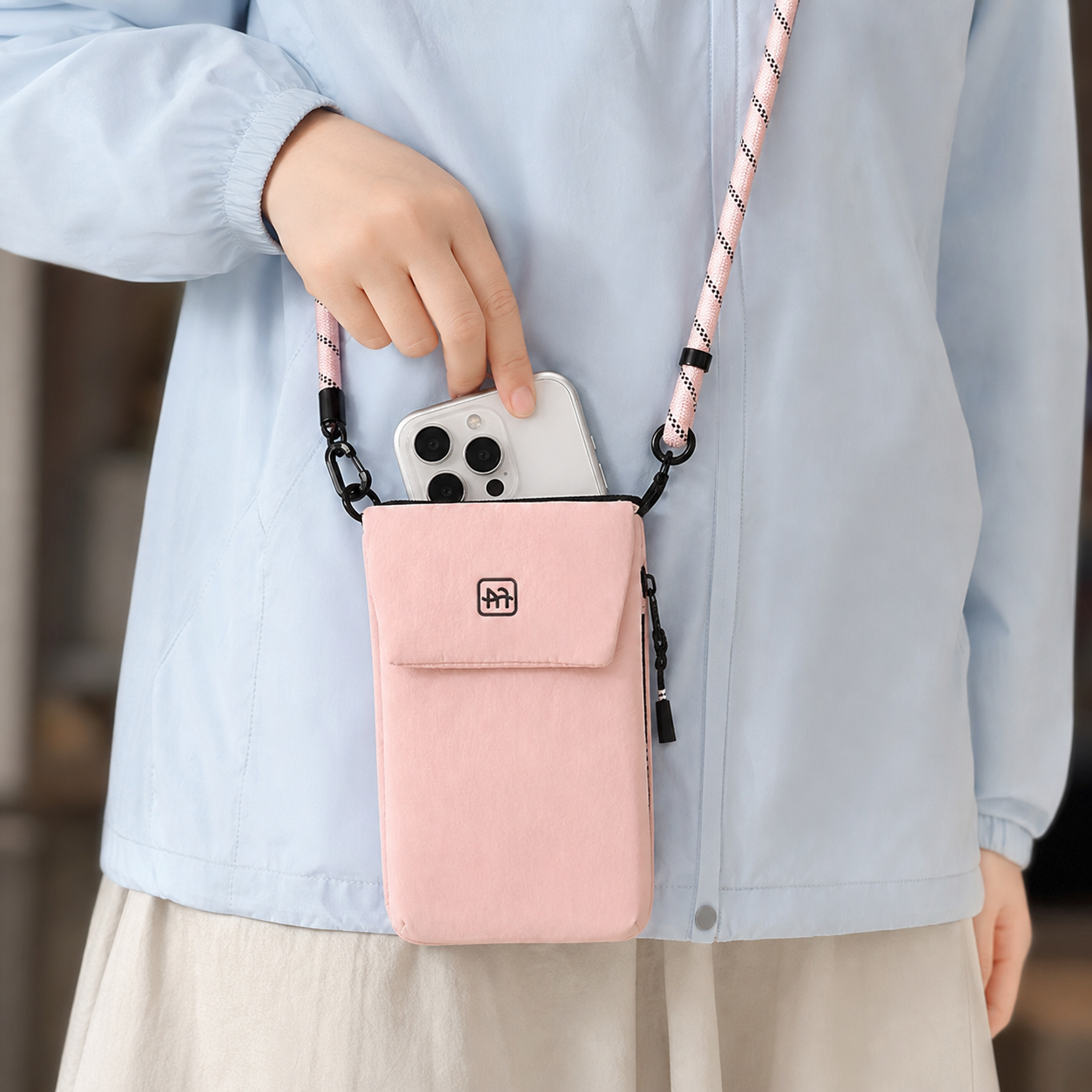 Blue Crossbody Phone Bag - Compact Travel Wallet with Large Capacity Multi view 5