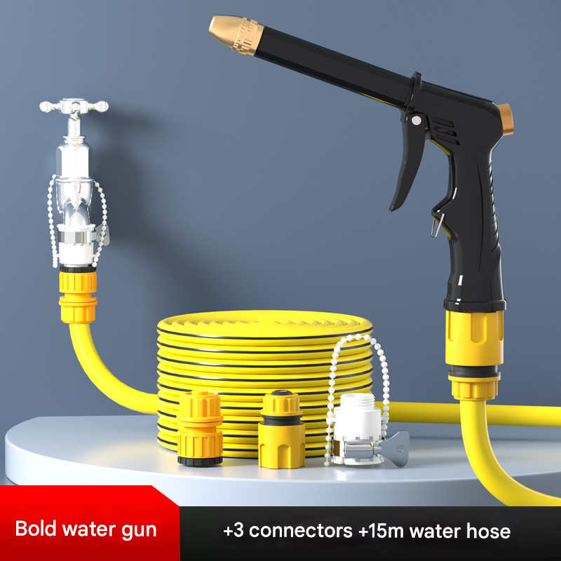 Yellow High-Pressure Car Wash Foam Gun & Hose Set - Adjustable Nozzle for Cleaning view 5