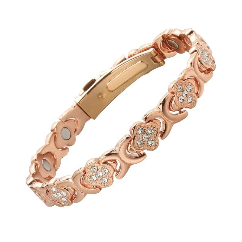 3-Pack 13cm Clover Magnetic Bracelet Set – Rose Gold/Gold/Silver Tone view 2