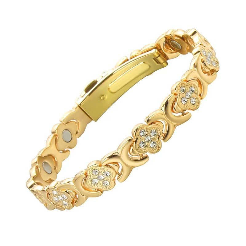 3-Pack 13cm Clover Magnetic Bracelet Set – Rose Gold/Gold/Silver Tone view 3