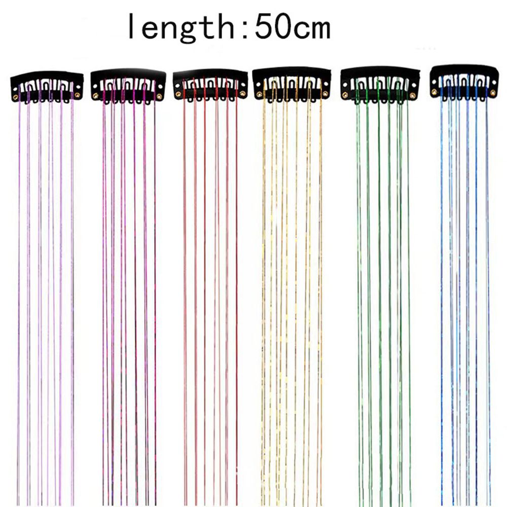 Pink Laser Iridescent Hair Extensions – 12-Piece Clip-In Highlight Strands view 4