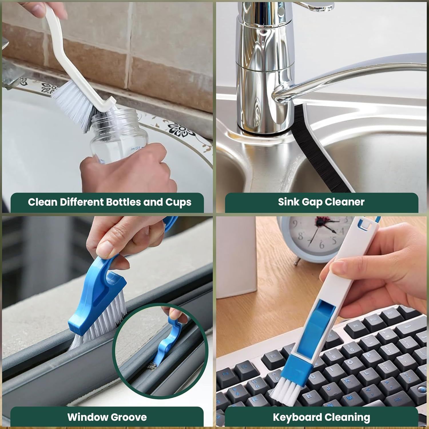 Set C Multi-Use Heavy-Duty Cleaning Brush Set – 12-Piece Hard Bristle Tool Kit view 7