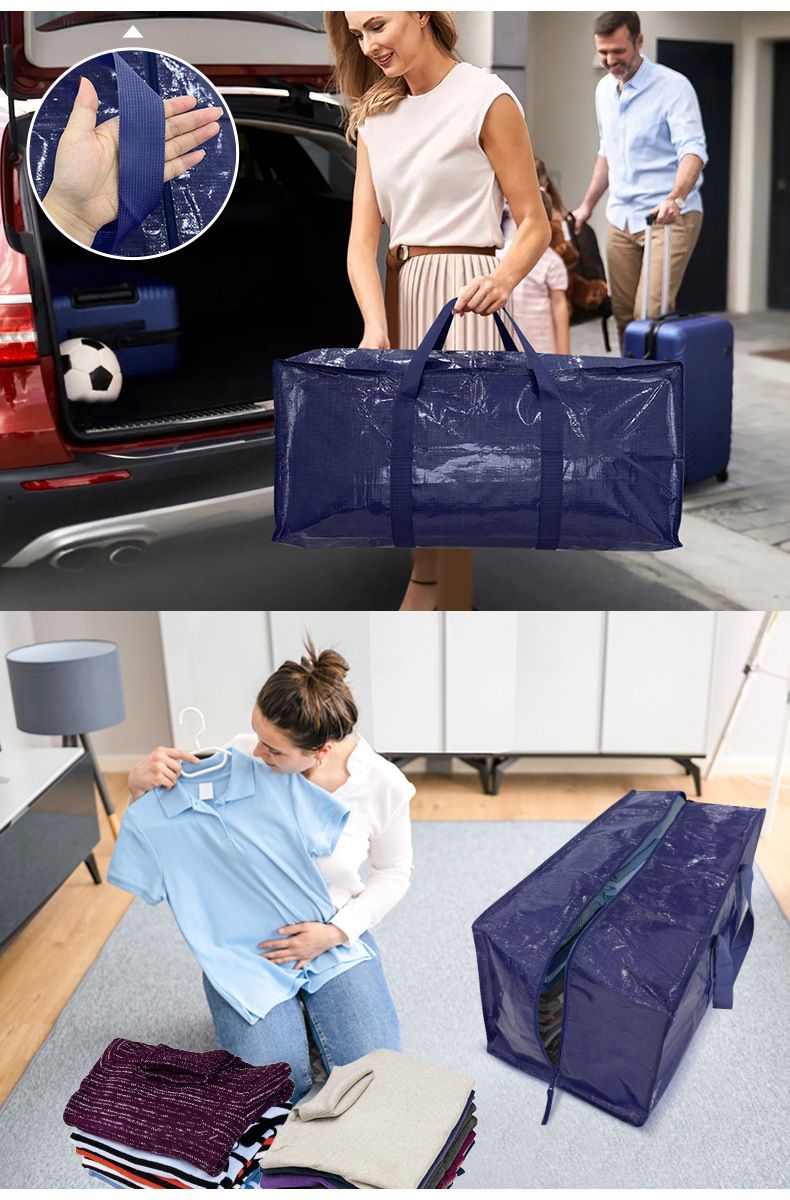 2 Pack Extra Heavy Duty Large Moving Bags with Strong Zipper & Comfortable Handles view 6