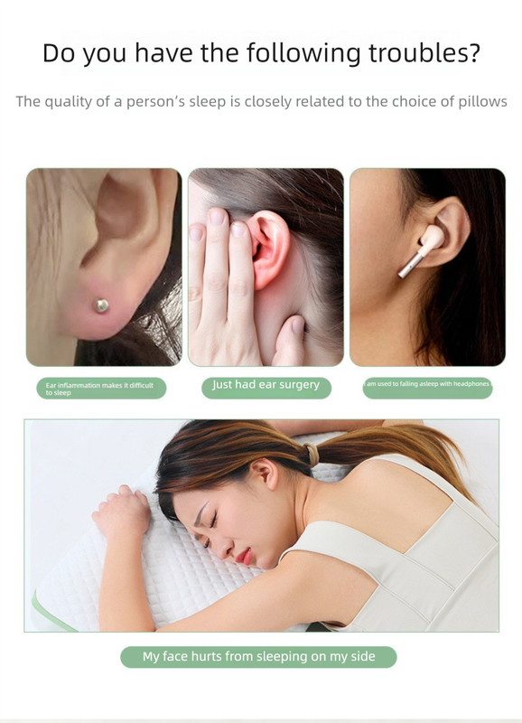 Light Gold Ear Piercing Pillow - Soft Side Sleeper Cushion with Hollow Center view 4