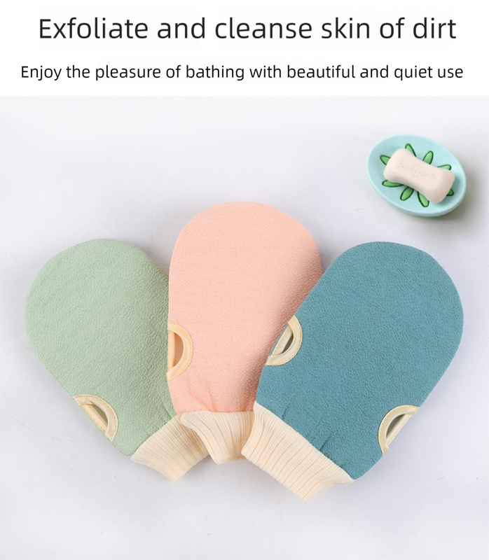Green 3-Piece Exfoliating Bath Set with Long-Handle Back Scrubber view 4