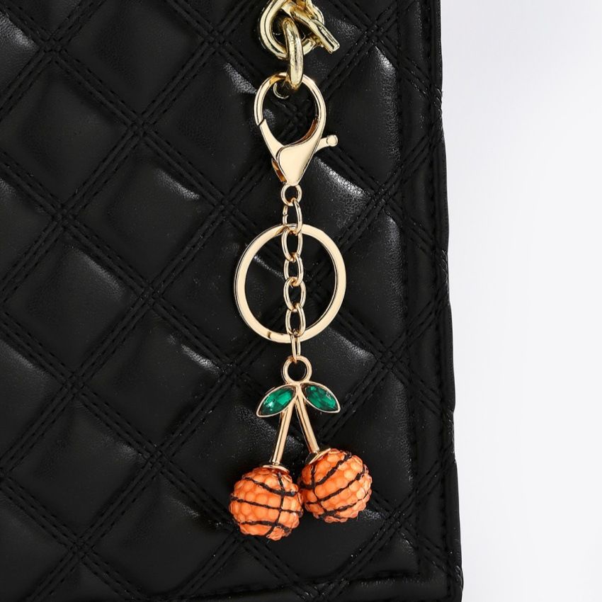 2 Pcs Basketball shape design Creative Sports Ball Cherry Keychain – Cute view 5