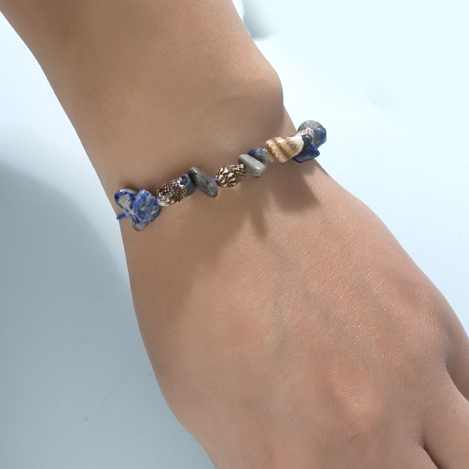 Boho Braided Shell & Crystal Bracelet Set – 12-Piece Adjustable Woven Jewelry view 4
