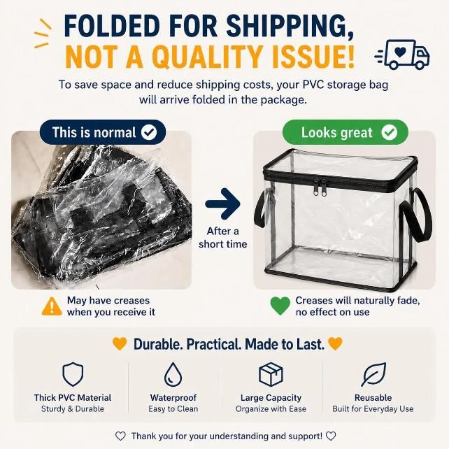 3 Pcs Large Clear PVC Book Storage Box – Foldable view 4
