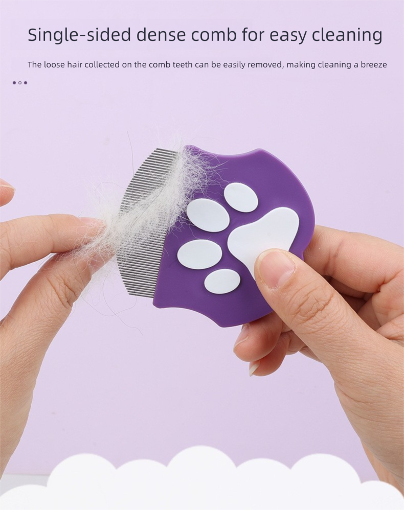 2 Pcs Purple Gentle Pet Face & Flea Comb – Mini Grooming Tool for Cats & Dogs view 5