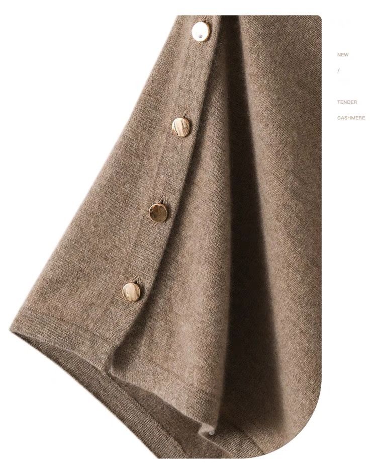 Brown Women's Winter Shawl Wrap - 140 x 56 cm Polyester Two Way Knitted Cape Scarf view 2